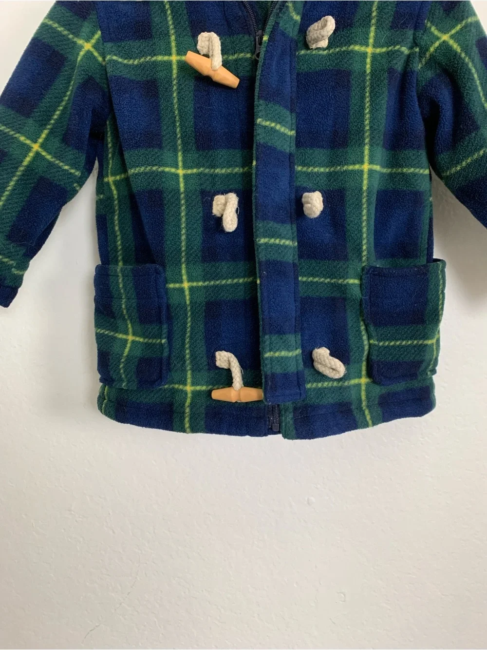 Gap Toddler Plaid Fleece Duffle Coat Toggle